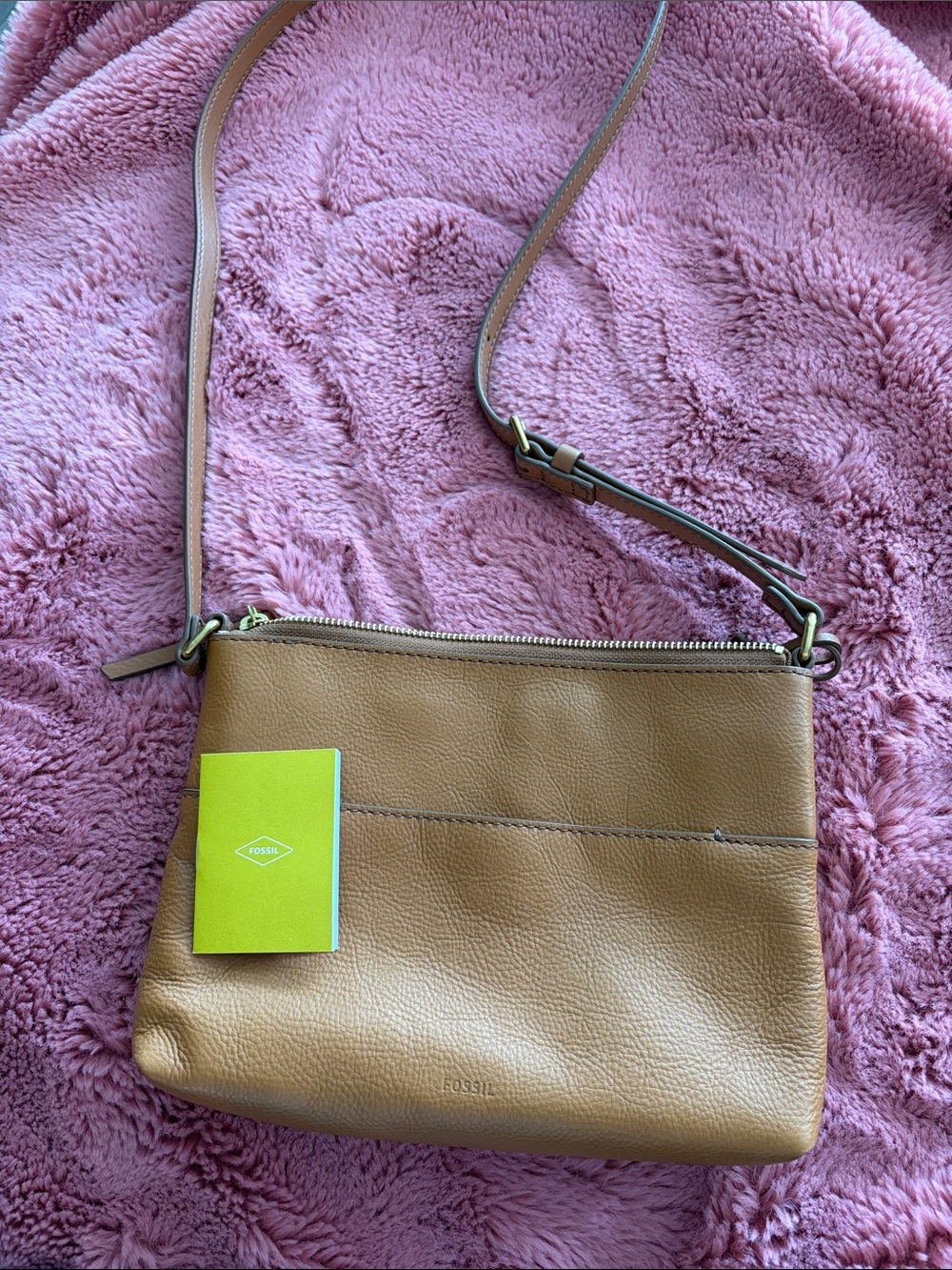 Fossil Cognac Leather Crossbody Bag
